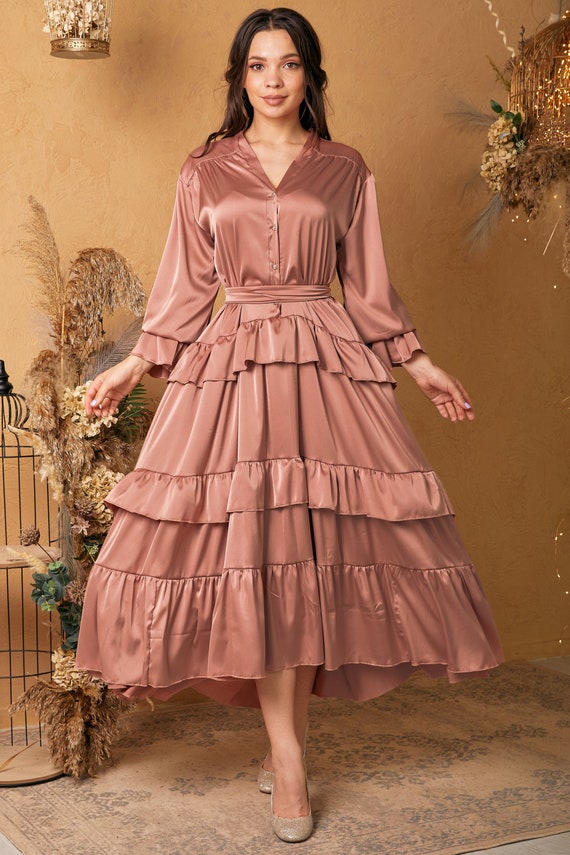 Silk clearance ruffle dress