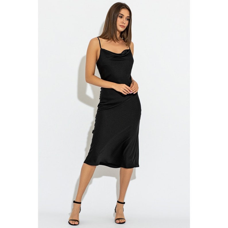 black silk slip