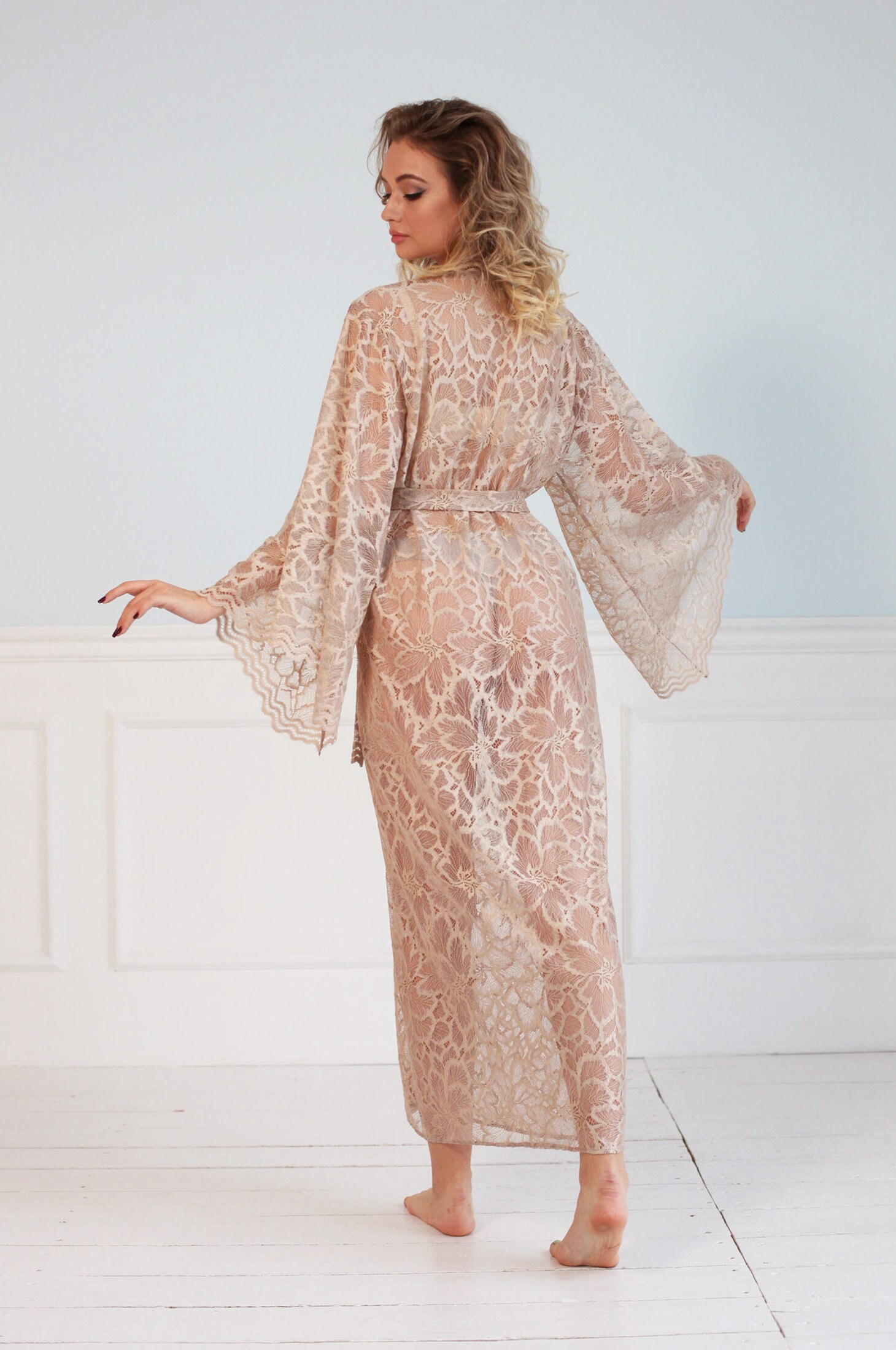 Lace Bridal Robelong Sheer Robetulle Dressmaternity Etsy