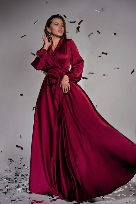 burgundy bohemian dress