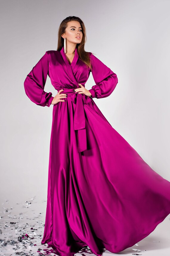 purple silk bridesmaid dresses