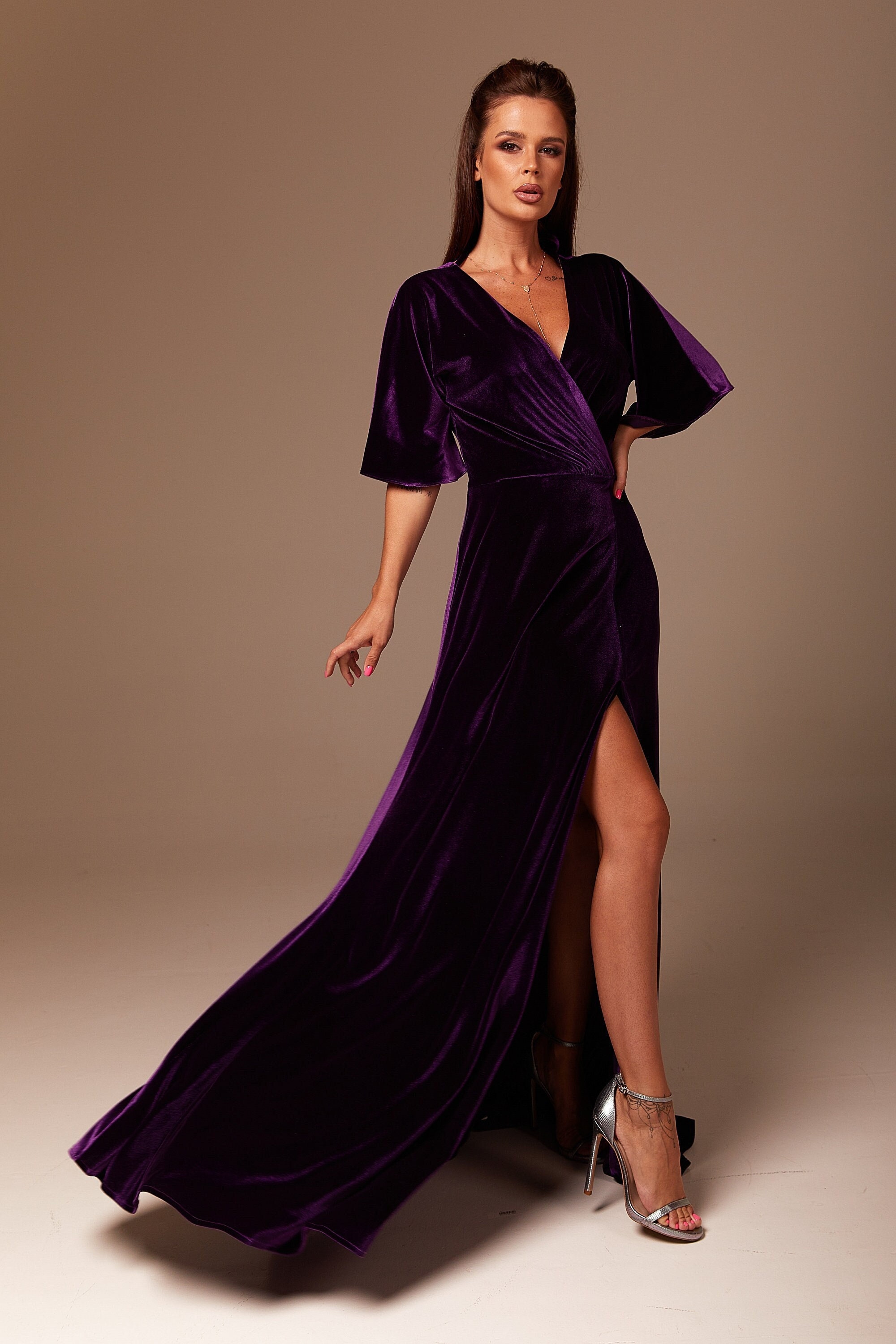 Dark purple deals maxi dress