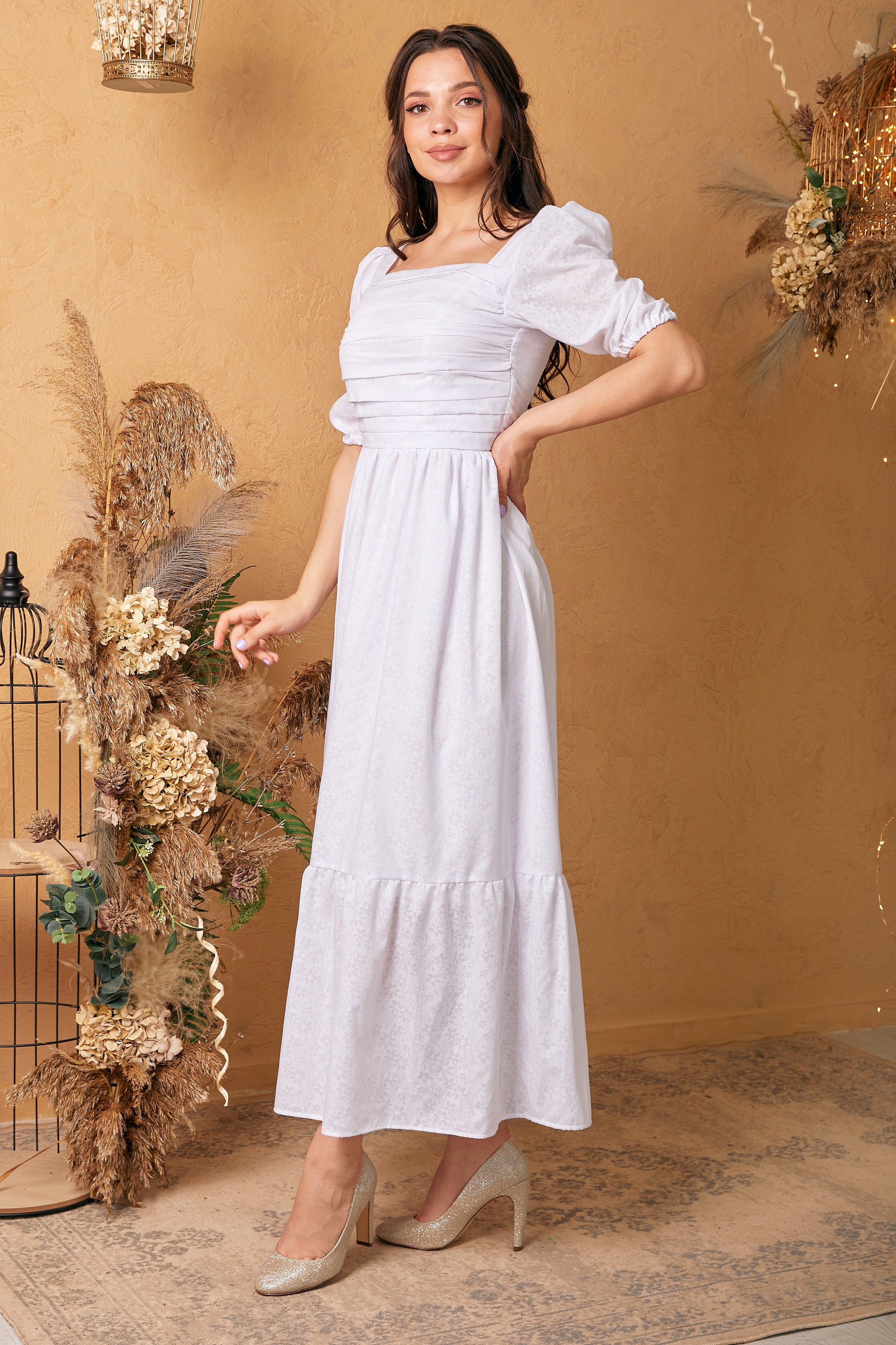 White Cottagecore Dress Summer Cotton Dress With Lantern - Etsy