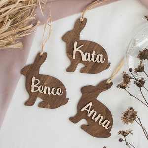 Osterkorb Tags, Hase Namensschild, benutzerdefinierte Ostern Tischkarte Name, personalisierte Osterdekoration, Osterkorb Kind Geschenk