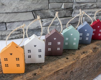 House Christmas Ornament, Colored Christmas Ornaments