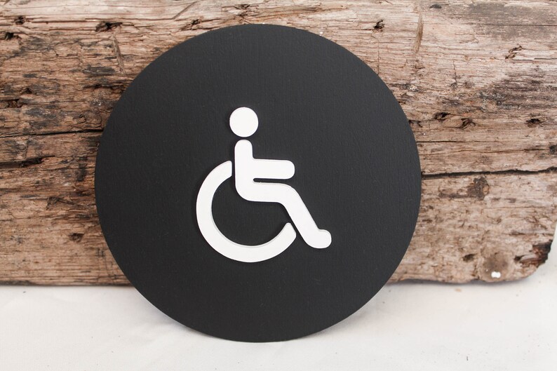 Handmade Disabled Toilet Door Sign, WC Restroom Plate - Etsy