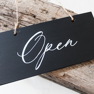 Open Closed Sign, Black-White Open Closed Handwritten Sign, Calligraphy Hanging Open Closed
