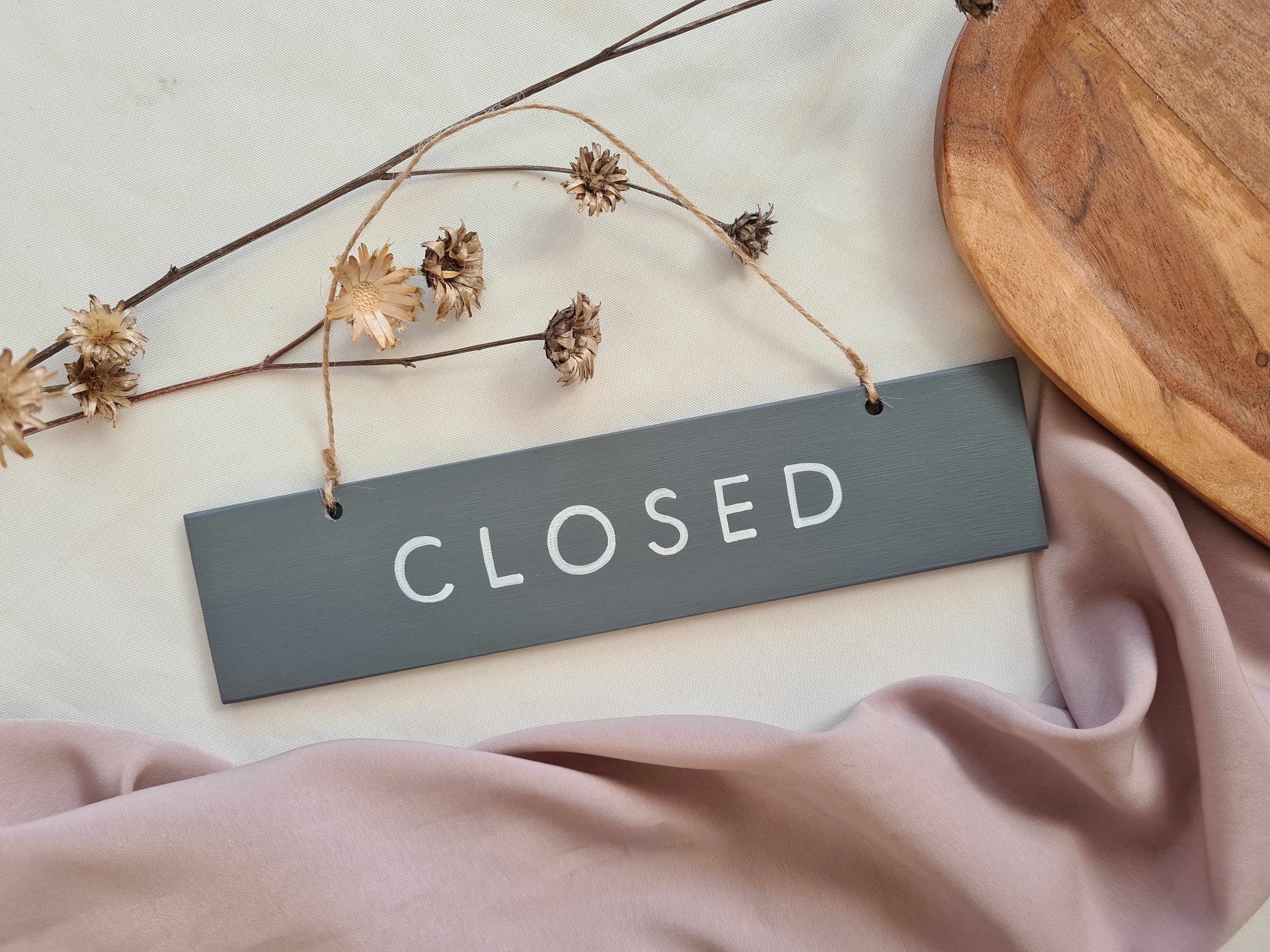 Handwritten Closed Sign Open Closed Sign, Grey Open Closed Handwritten Sign, Store Sign ...