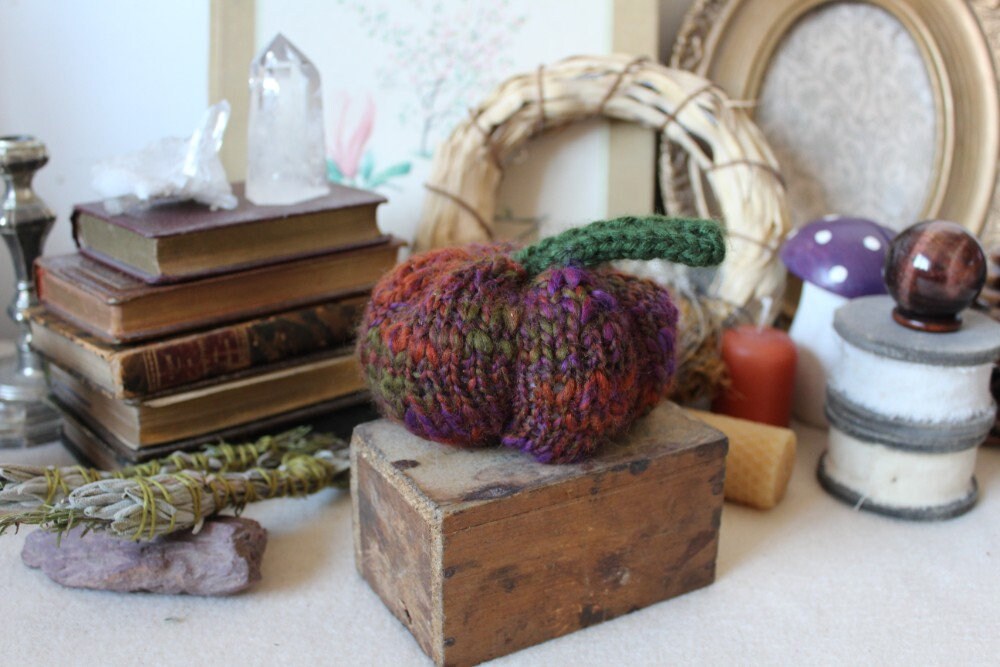 Citrouille Tricotée Main Ivy Unique Decoration Pagan Magie