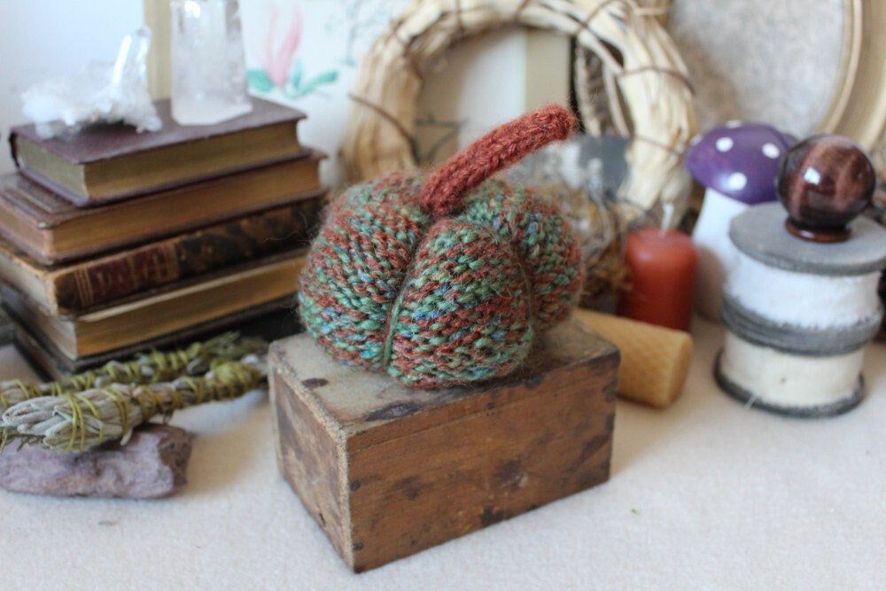 Citrouille Tricotée Main Ruprecht Unique Decoration Automne Magie Pagan