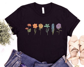 Rainbow flowers shirt- Subtle lgbt shirt- Valentines day gift- Botanical shirt- LGBT pride shirt- LGBT flag shirt- Lesbian shirt- LGBT shirt