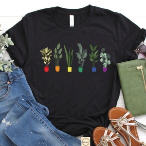 Rainbow plants shirt LGBT flower shirt Subtle LGBTQ outfit Wildflowers shirt Botanical shirt LGBT pride shirt Lesbian shirt Bisexual gift