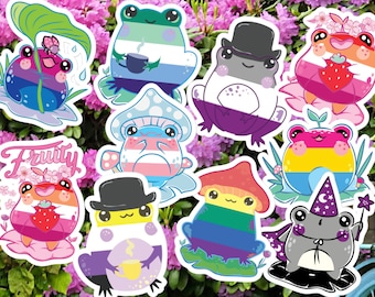 Pride Lgbt frogs Stickers - LGBTQ Flag Frog - Cute gay Pride Sticker Decal- Vinyl stickers- Bubble free stickers-