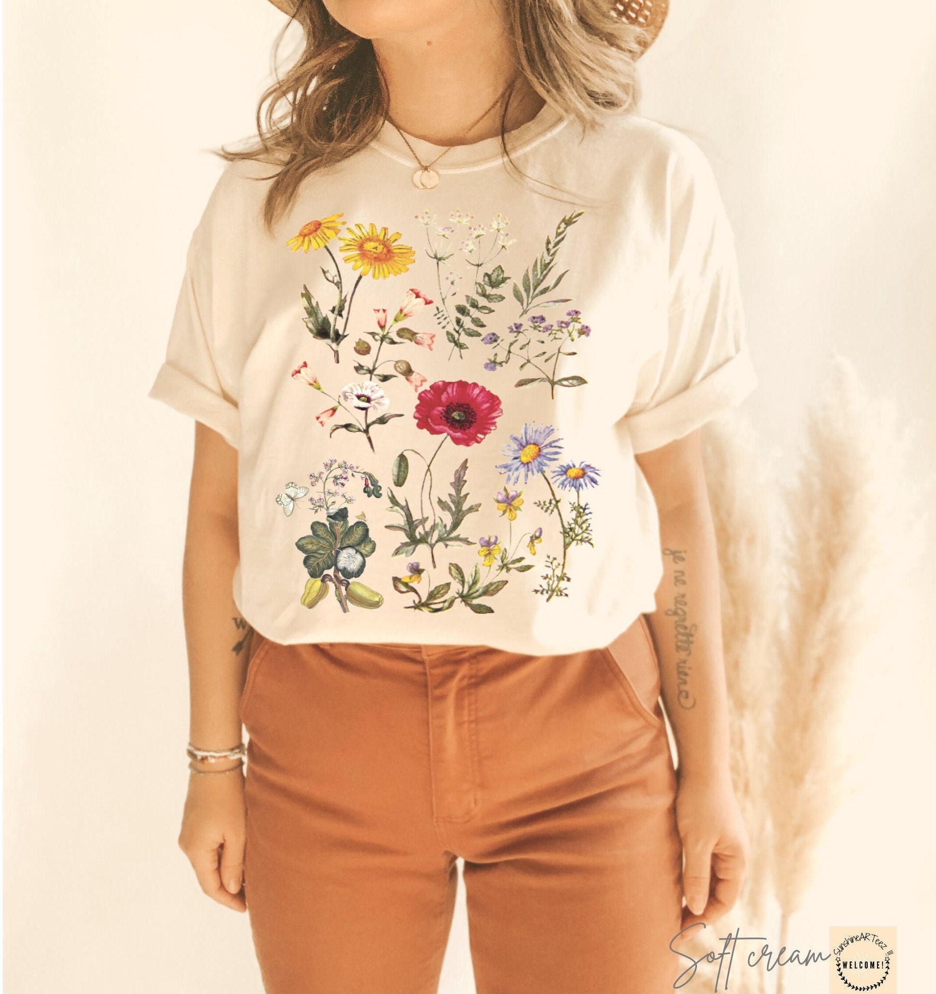 Vintage Wildflower Shirt-women Shirt-victorian Flowers-wild - Etsy