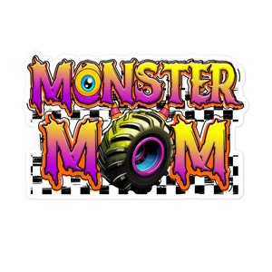 Monster Mom Bubble-free stickers, Bumper sticker, Laptop sticker, Water bottle sticker