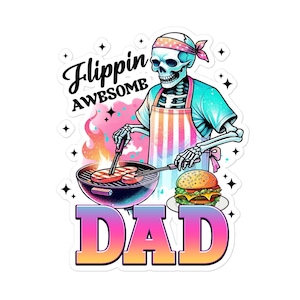 Flippin Awesome Dad Bubble-free stickers, Bumper sticker, Laptop sticker, Water bottle sticker