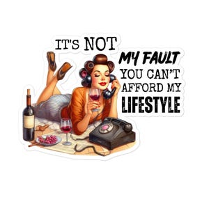 it&#39;s Not My Fault You Can&#39;t Afford My Lifestyle Bubble-free stickers, Bumper sticker, Laptop sticker, Water bottle sticker