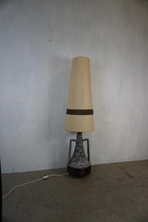 Stylish Floor Lamp With Fat Lava Ceramic Base Etsy Australia