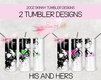 Seine und Ihr s Schneemobil-Becher entwirft | 20oz Skinny Sublimation Tumbler | Digitaler Download | 300 DPI-| Sublimations| Wasserrutsche | Png
