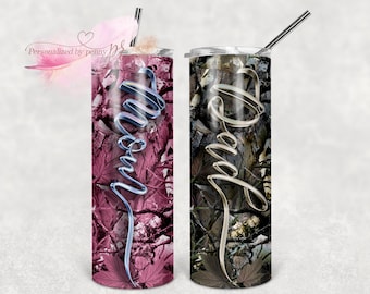 Mom Dad Camo Becher Designs | 20oz Skinny Sublimation Becher | Digitaler Download | 300 DPI | Sublimation | Wasserschiebefolie | PNG