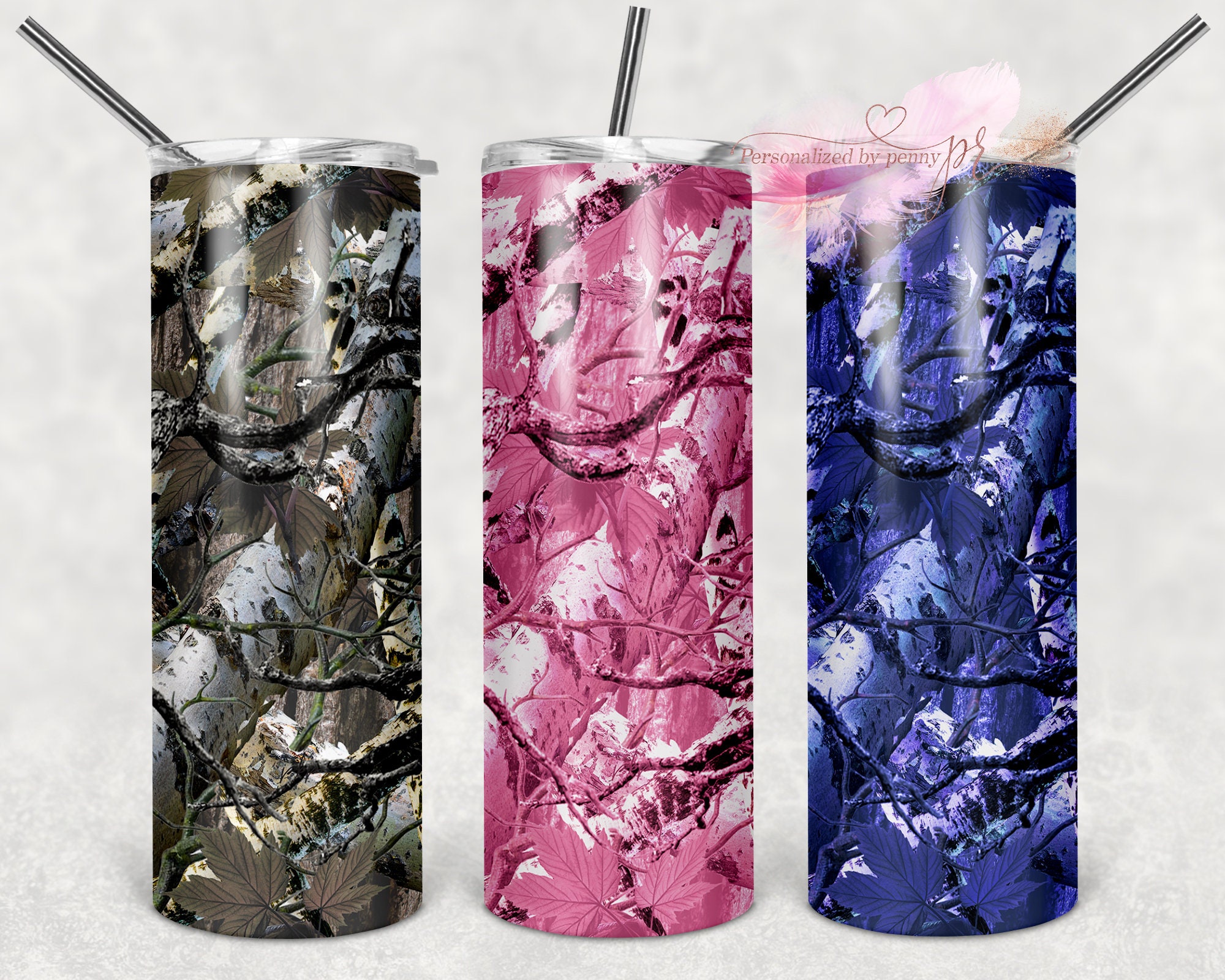 Camo Tumblers 3 Designs Png Sublimation 20 Oz Tumbler Etsy