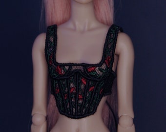 Integrity Toys/Poupées Janchor/Poupées 1:6 Corset Top- Roses Corset (Noir) par Little Janchor