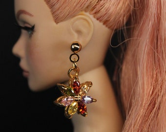 1/6 Doll Handmade Earrings- Corloful Flower by Little Janchor