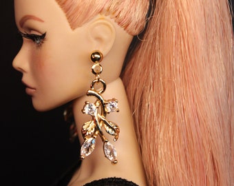 Doll Earrings for Integrity toys and 1/6 doll size- Leaf by Little Janchor