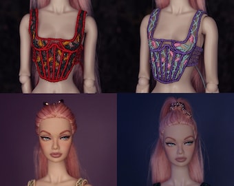 Integrity Toys/Janchor dolls/1:6 dolls Corset Top- Roses Corset (5 colors) by Little Janchor