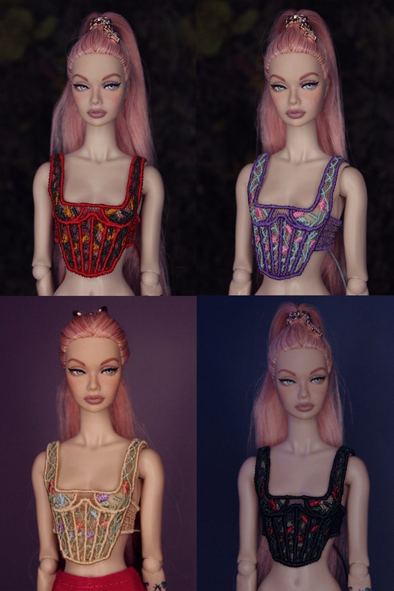 Integrity Toys/janchor Dolls/1:6 Dolls Corset Top Roses Corset 5 Colors by  Little Janchor 