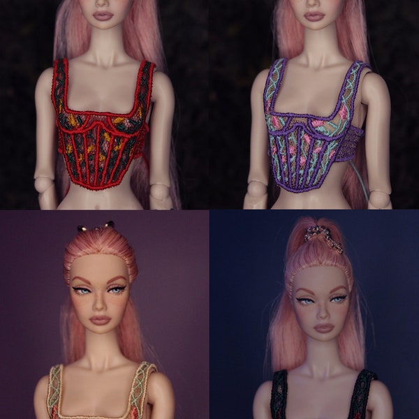 Integrity Toys/Janchor dolls/1:6 dolls Corset Top- Roses Corset (5 colors) by Little Janchor