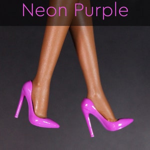 Integrity Toys Handmade Classic Pointed Toe Pumps NEON & METALLIC by Little Janchor Neon Purple