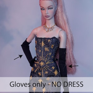 Integrity Toys/ Janchor dolls/ 1/6 dolls OUTFIT- Star Stream (4 colors) by Little Janchor Pair of Black Gloves
