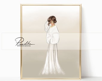 Fashion Sketch Print: New Year Star Illustration, Wall Art
