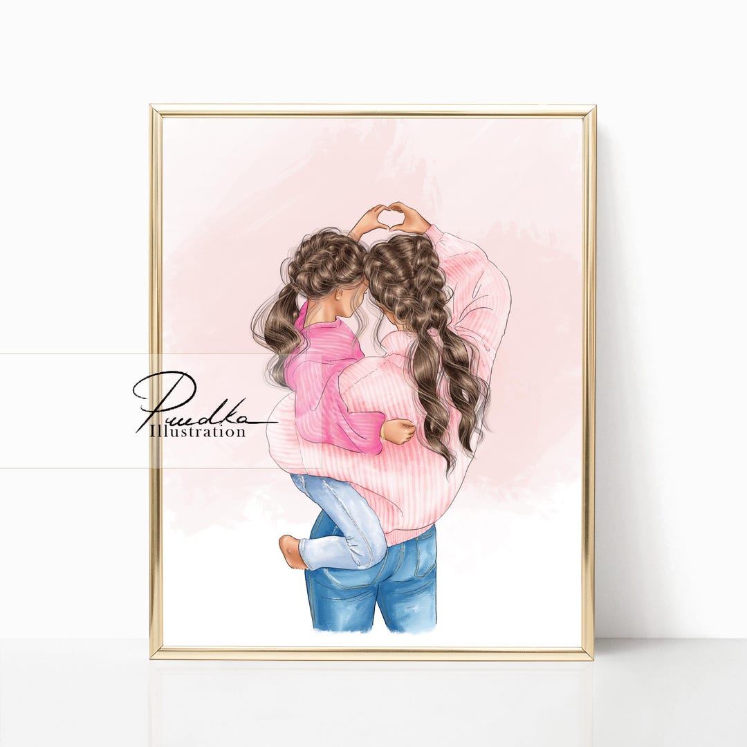 Mother Daughter Art Print: Fashion Illustration, Motherhood Gift - Etsy