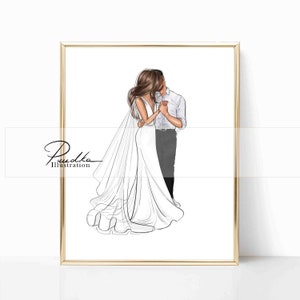 Couple 1 - Lily dress (Print from my own Illustration. Fashion Illustration, Design Print, Wall Art, Poster)