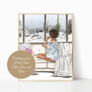 Winter View.  Print from my Illustration. Fashion Illustration, Design Print, Art, Poster, Sketch