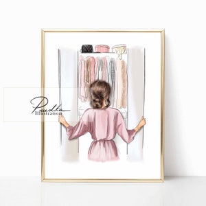 Fashion Illustration Print: Morning in the Closet