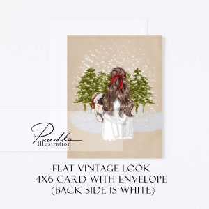 Vintage Christmas Card: Fashion Art Greeting Card (4x6)