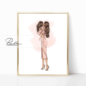 Mother and Daughter Fashion Illustration Art Print