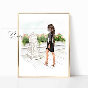 Fashion Illustration Print: Lions and Summer Art Poster