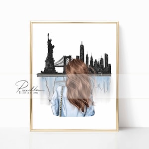 NYC girl. (Print from my own Illustration. Fashion Illustration, Design Print, Wall Art, Poster)