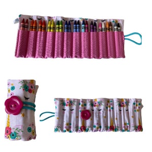 Unicorn Crayon Roll, Crayon Roll Up, Kids Crayon Holder, Crayon Caddy, Gift for Kids