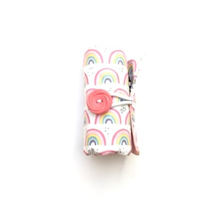 Rainbow Crayon Roll, Crayon Roll Up, Kids Crayon Holder, Crayon Caddy, Pastel Rainbows, Gift for Kids image 3