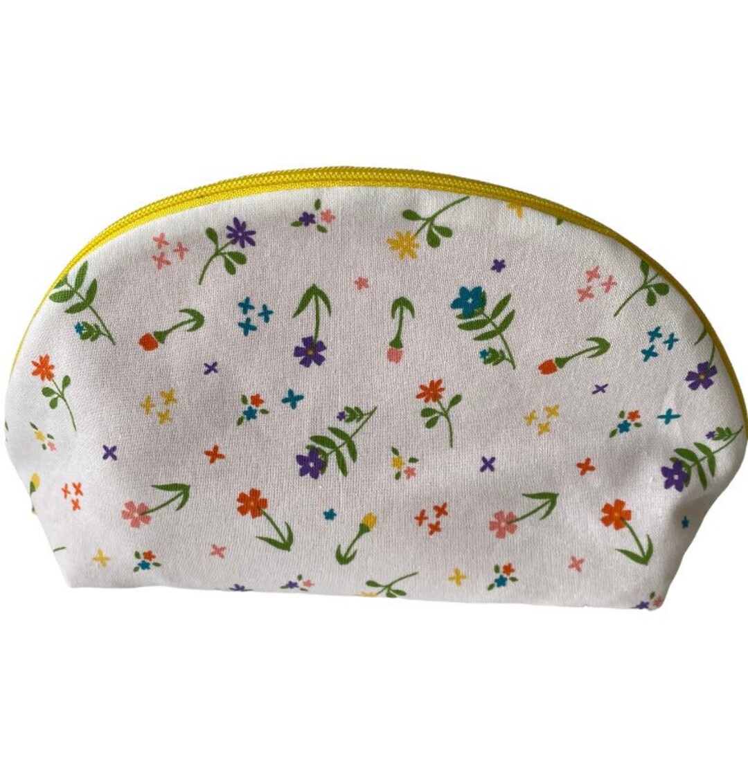 Floral Print Curved Zipper Pouch Dumpling Pouch Zipper Etsy