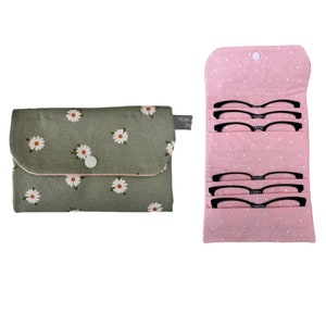 Eyeglass Topper Wallet, Topper Wallet, Topper Storage, Topper Travel Wallet, Eyeglass Toppers, Holds 6 Toppers, Your CHOICE of Wallet Size