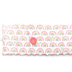 Rainbow Crayon Roll, Crayon Roll Up, Kids Crayon Holder, Crayon Caddy, Pastel Rainbows, Gift for Kids image 2