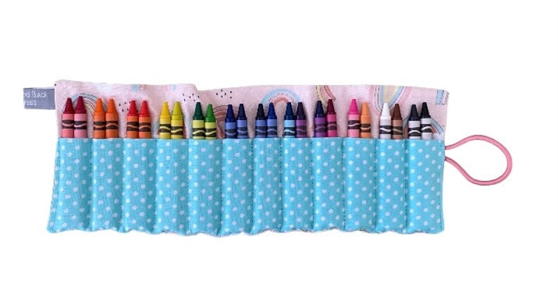 Rainbow Crayon Roll, Crayon Roll Up, Kids Crayon Holder, Crayon Caddy ...
