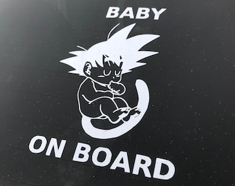 Calcomanía de bebé a bordo / Pegatina para coche inspirada en el anime
