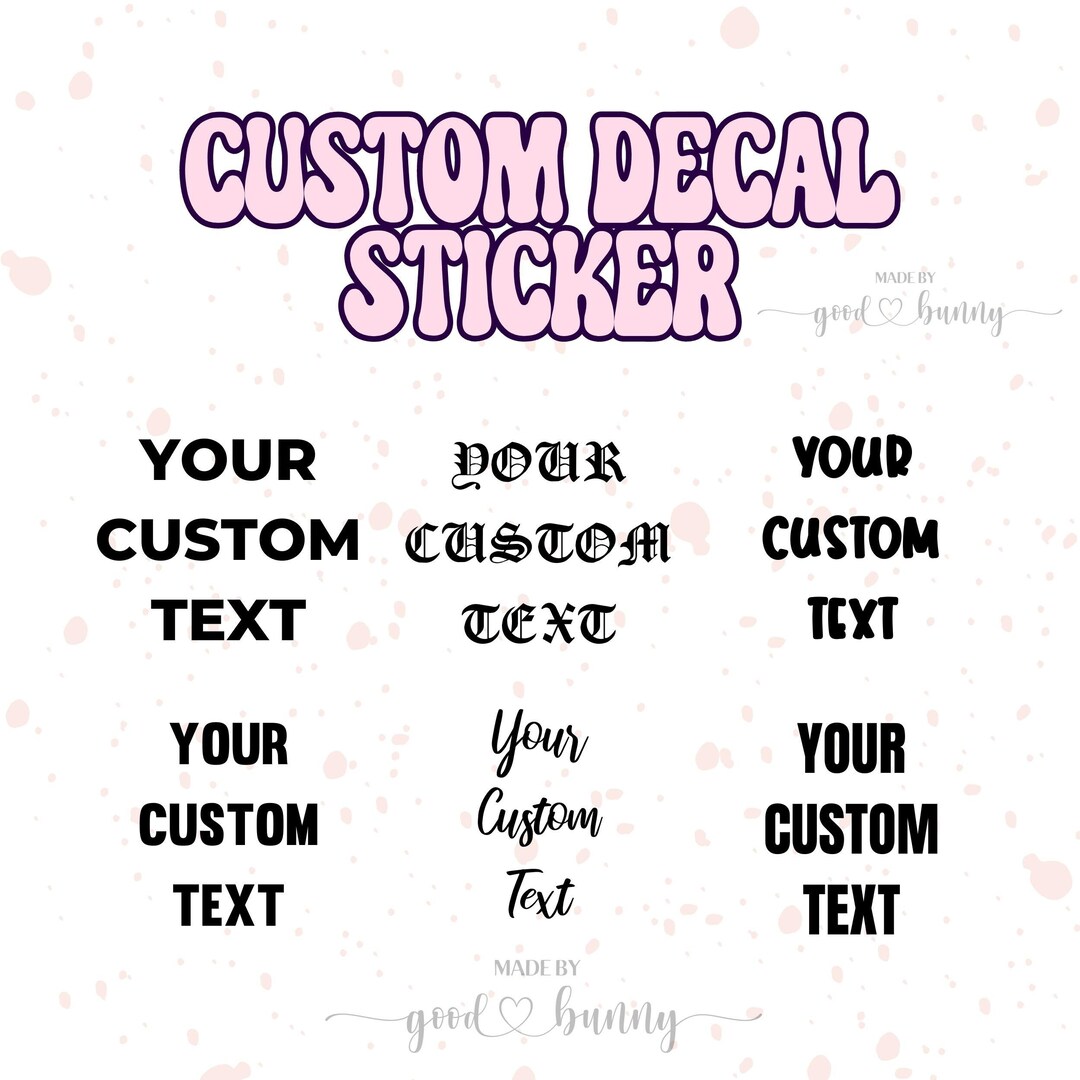 Custom Text Decal Sticker | Custom Word Sticker | Custom Sticker ...